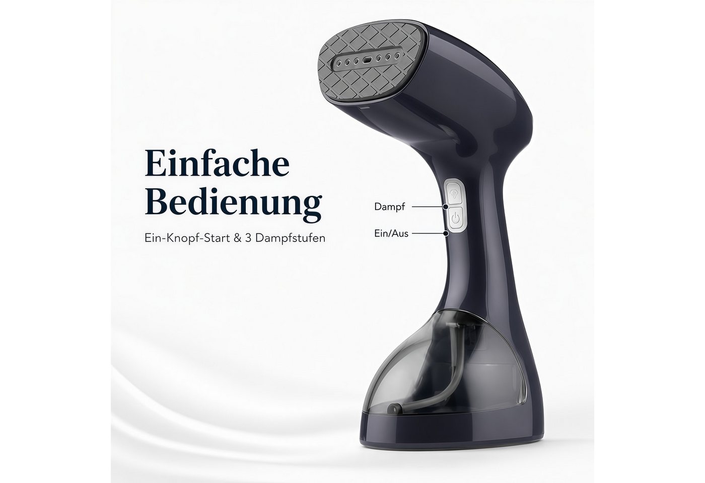 Fyrove Dampfglätter Dampfbügeleisen 2000-2500W Hand-Dampfglätter mit 3 Dampfstufen, 2500 W, 265 ML Wassertank, Keramik-Dampfplatte, Reise-Dampfbürste für Kleidung