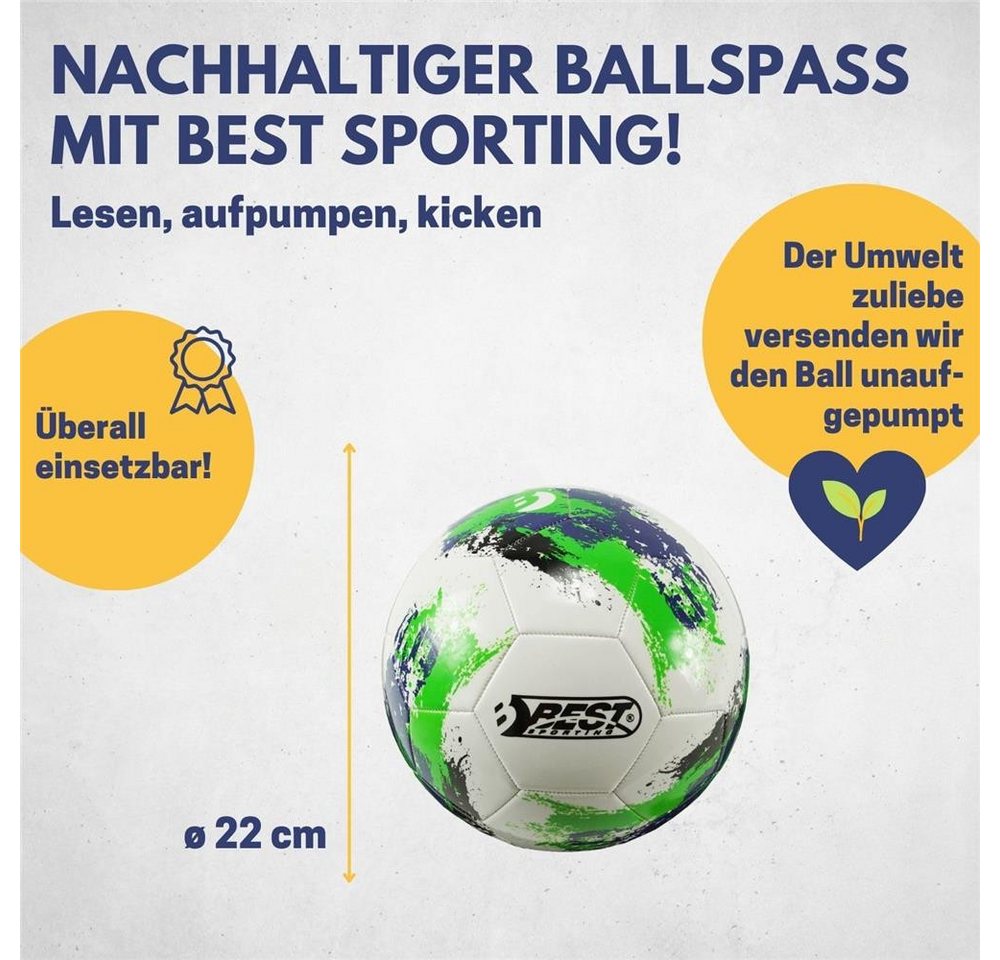 Best Sporting Fußball Valencia Kinderfußball Größe 5 mit Allwetterbeschichtung, Maschinengenäht, abriebfest, Gummiblase, ungepumpt geliefert Bild 4