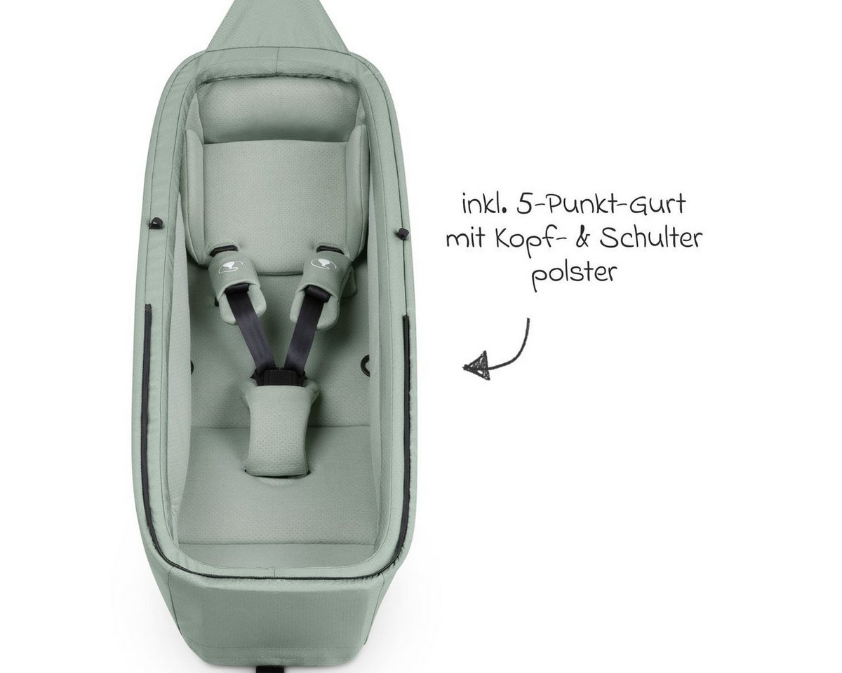 ABC Design Fahrradkinderanhänger Tour 2 - Olive, Fahrradanhänger für 2 Kinder mit Neugeboreneneinsatz & Faltgarage Bild 2