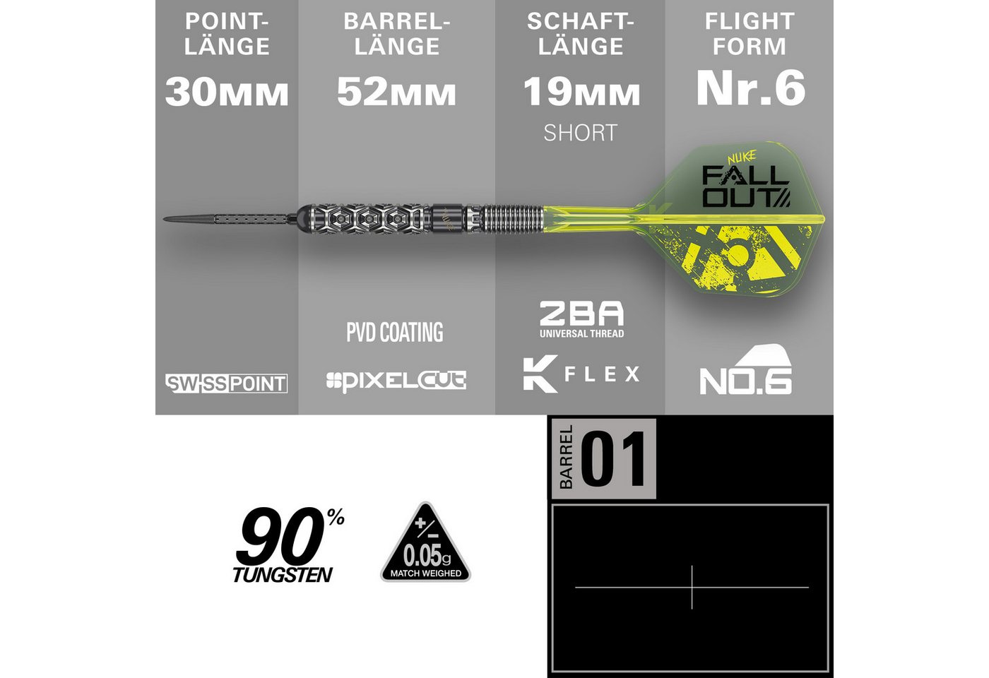 TARGET DARTS Dartpfeil Target Luke Littler Nuke Fallout Swiss Points Steeldarts