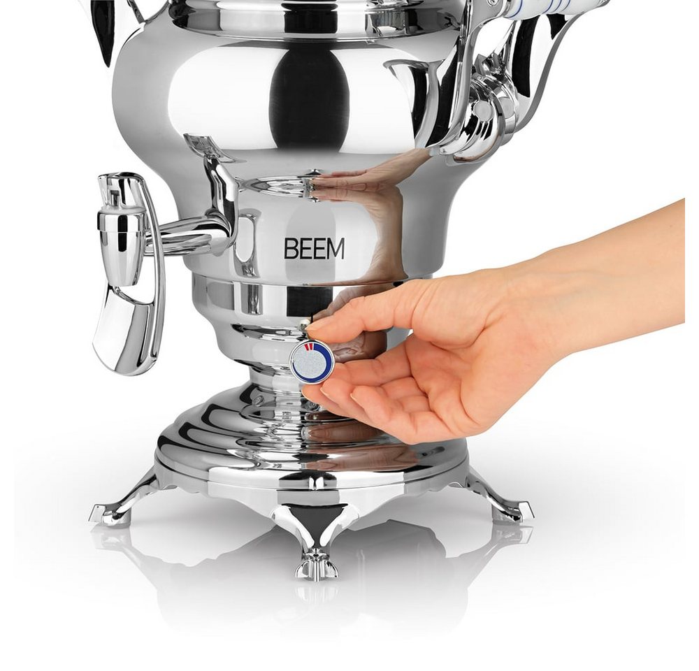 BEEM Samowar Odessa 3l 1800W Edelstahl mit Dispenser, 1800 W, Hotel, Gastronomie, Home, mit 3 l Wasserbehälter und 1 l Teekanne Bild 4