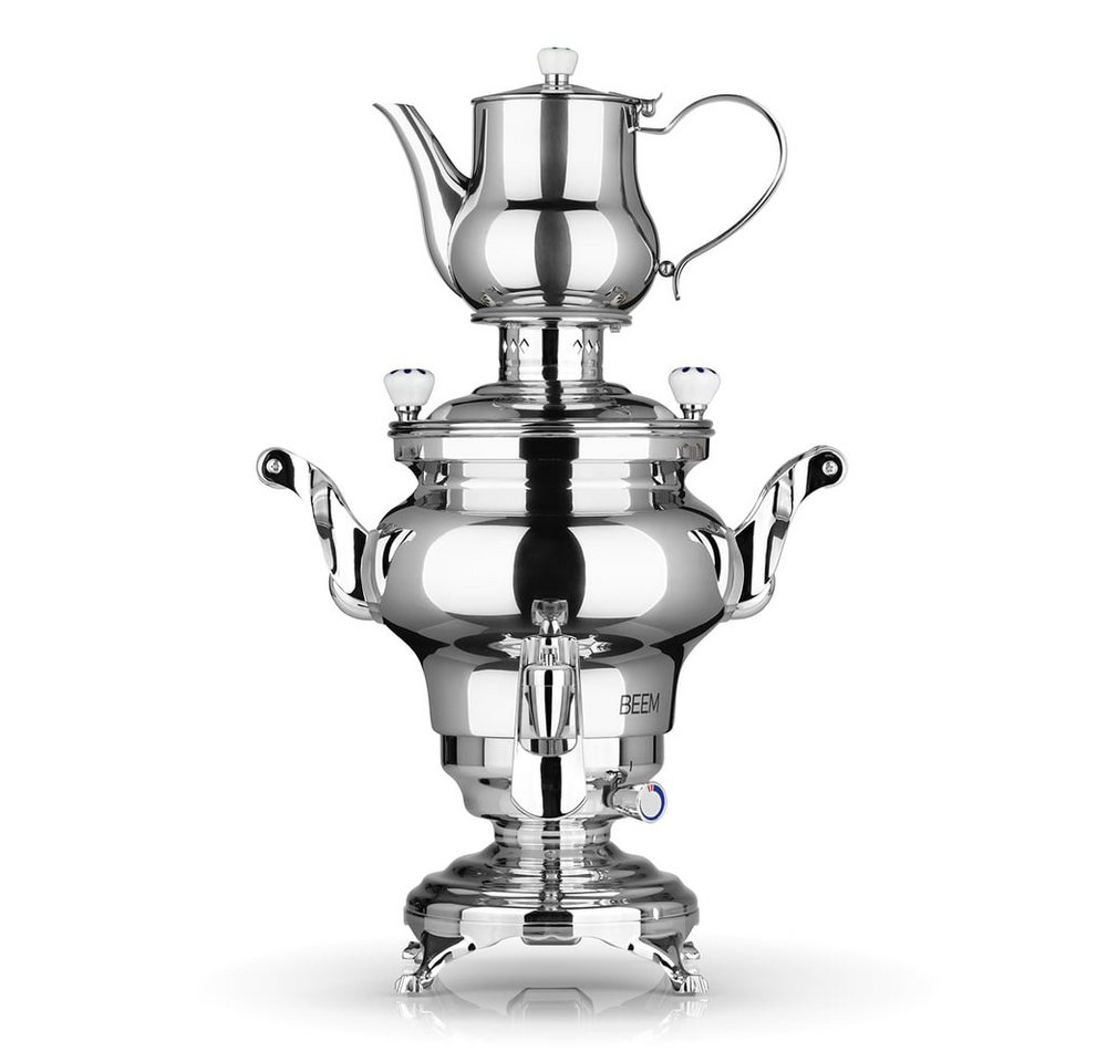 BEEM Samowar Odessa 3l 1800W Edelstahl mit Dispenser, 1800 W, Hotel, Gastronomie, Home, mit 3 l Wasserbehälter und 1 l Teekanne Bild 5