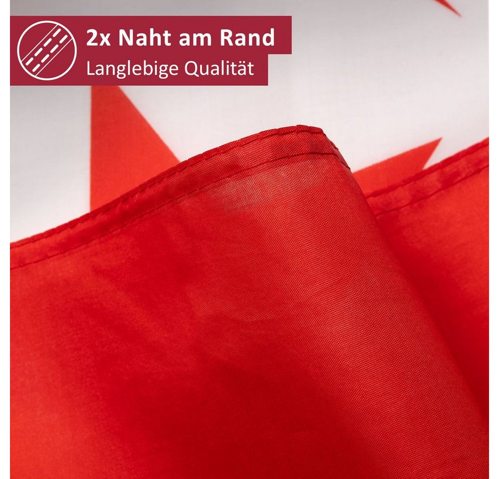PHENO FLAGS Flagge Tunesien Flagge 90 x 150 cm Tunesische Fahne (Hissflagge für Fahnenmast), Inkl. 2 Messing Ösen Bild 4