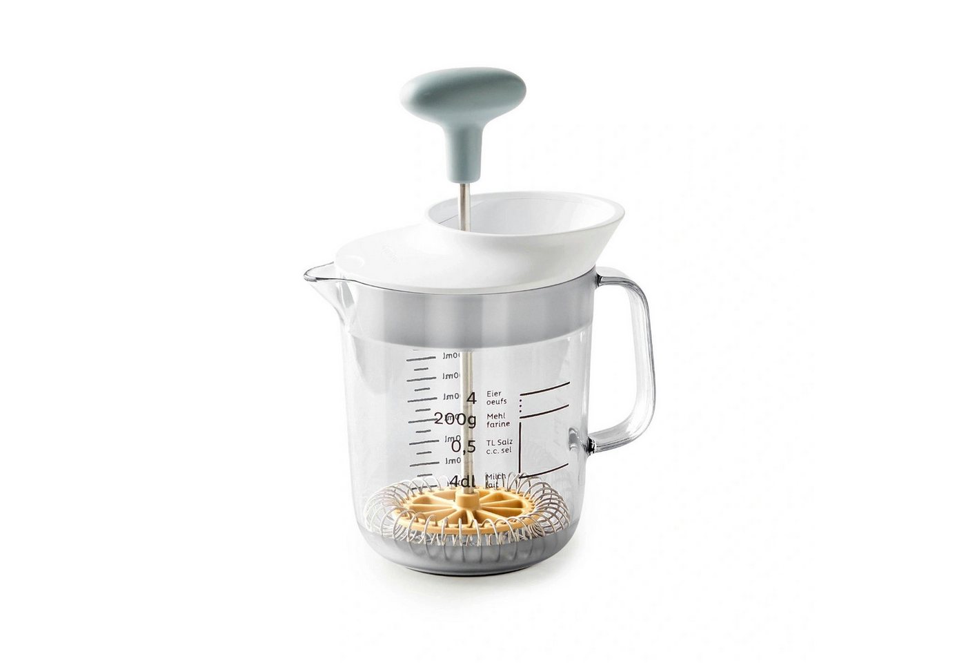 Betty Bossi Teigportionierer Mixer für Pfannkuchen 3 in 1 Abmessen Mischen Dosieren Bild 3