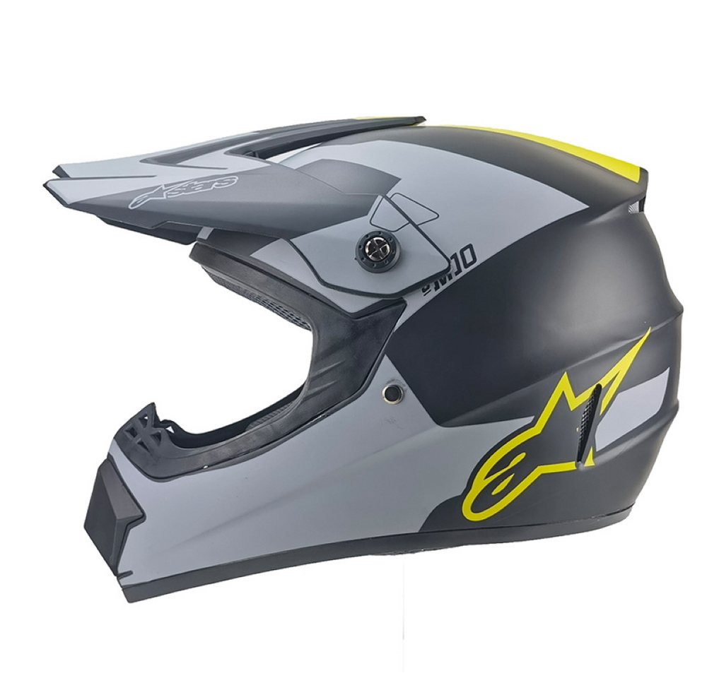 FunSport-Factory Motocrosshelm Motocrosshelm Kindercrosshelm Grau Schwarz