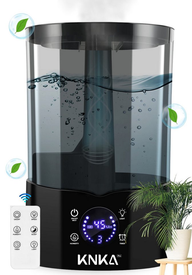 KNKA PRO Luftbefeuchter 4 L Top-Fill Raumbefeuchter leiser Ultraschall-Kaltnebel, 4,00 l Wassertank, Ultra Leise Ultraschall Luftbefeuchter Aromatherapie Bild 4