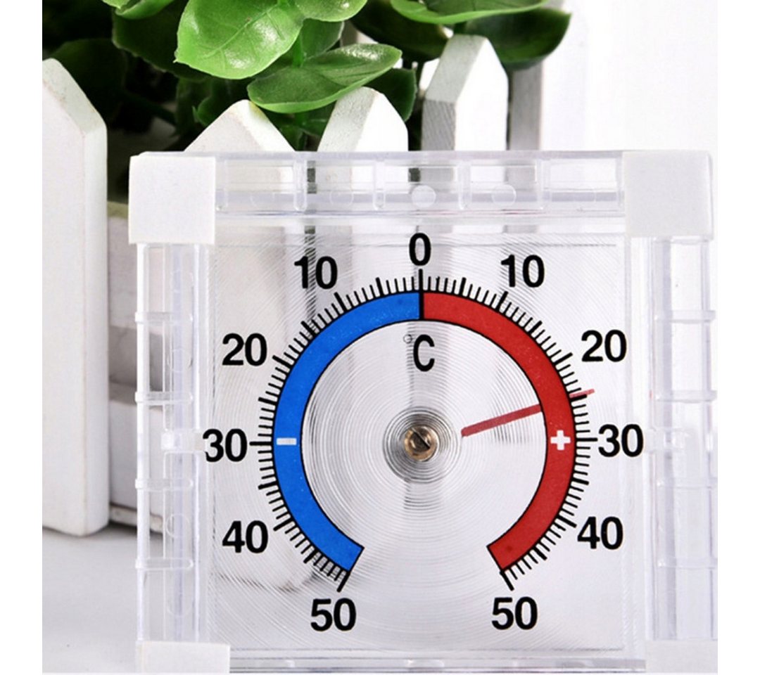 VERK GROUP Fensterthermometer Fensterthermometer Selbstklebend Außenthermometer -50 bis +50 °C, 1-tlg., Selbstklebende Montage, Temperaturbereich -50 bis +50 °C