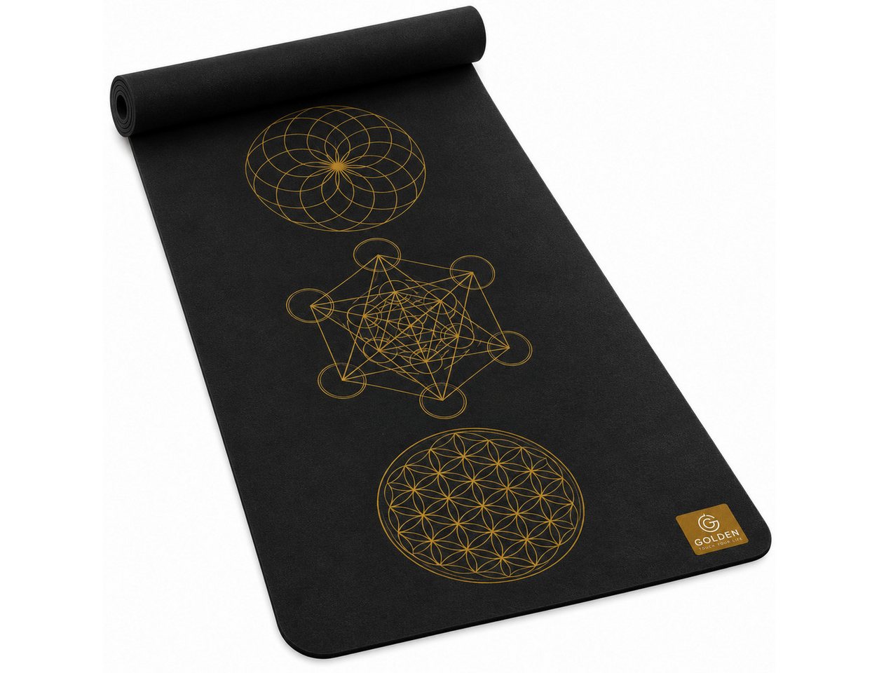 GOLDEN Yogamatte Faltbare rutschfeste dünne leichte ökologische Yogamatte mit Tasche Bild 5