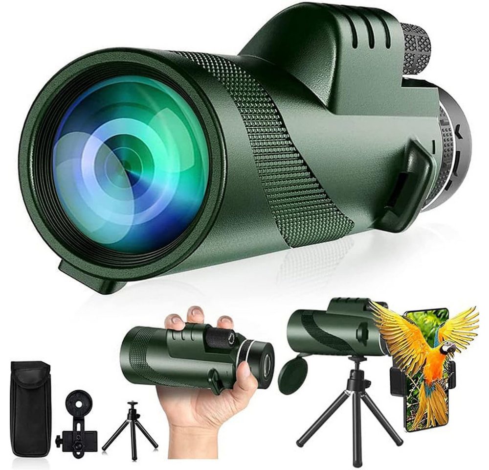 Coonoor Monokular,HD-Teleskop,mit Stativ + Handy-Clip,10x42 Fernrohr Fernglas Bild 4