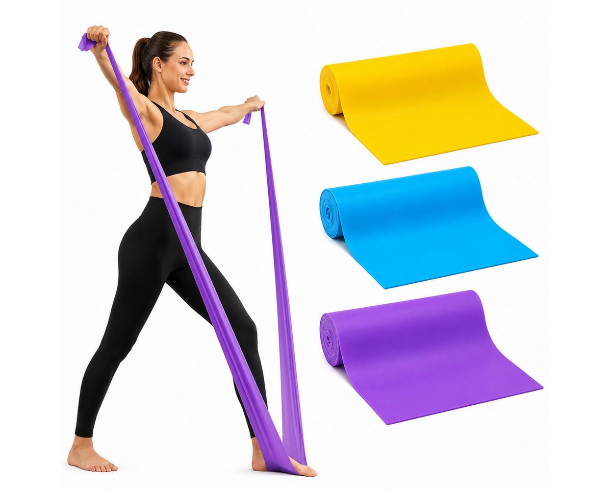 König Design Trainingsbänder, 3er-Set Fitnessband Gymnastikband Widerstandsband Sportband Yoga Bild 5