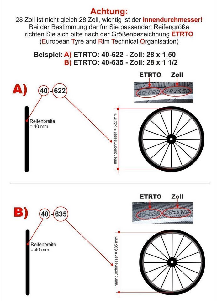 maxxi4you Fahrradreifen 2 x Kenda K-850 MTB 20 x 2,00 (50-406) Schwarz + 2 x AV inkl. RH
