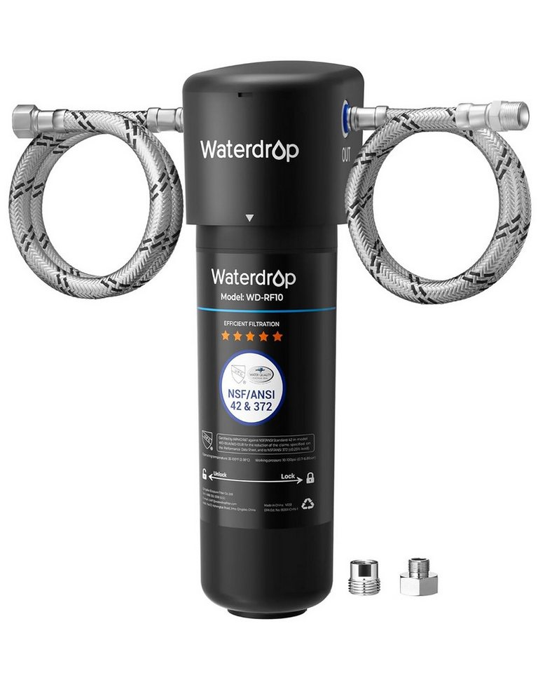 Waterdrop Wasserfilter 10UA Untertisch-Wasserfiltersystem, 11.000 Gallonen Kapazität, Zubehör für Waterdrop 10UA Ersatzfilter Kaltwasseranschlüsse Standard-Küchenarmaturen mit Untertischanschluss, NSF/ANSI 42 zertifiziert, reduziert Chlor und Blei Bild 2