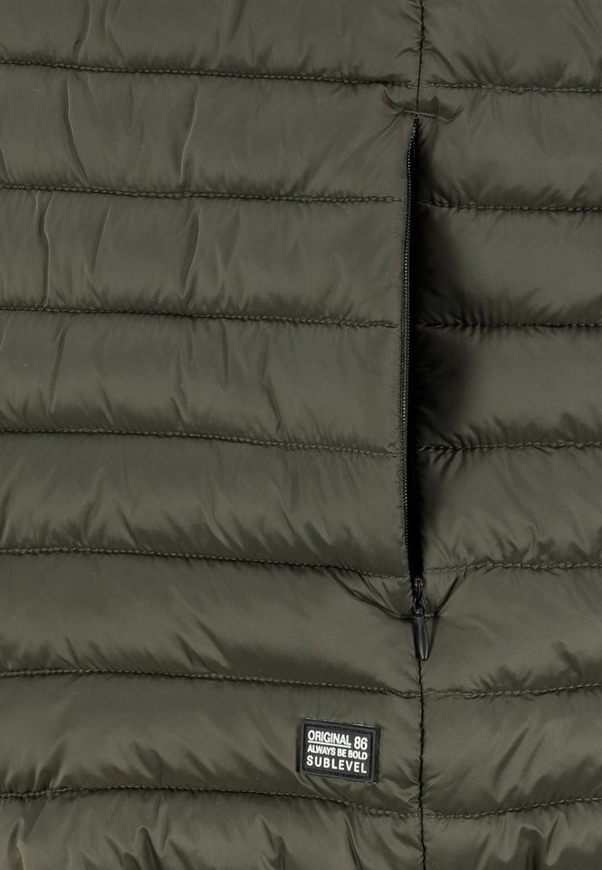 SUBLEVEL Funktionsweste Leichtes, gestepptes Design mit für Herren (1-tlg) Normal Fit Stehkragen Ärmellos Einfarbig wärmend