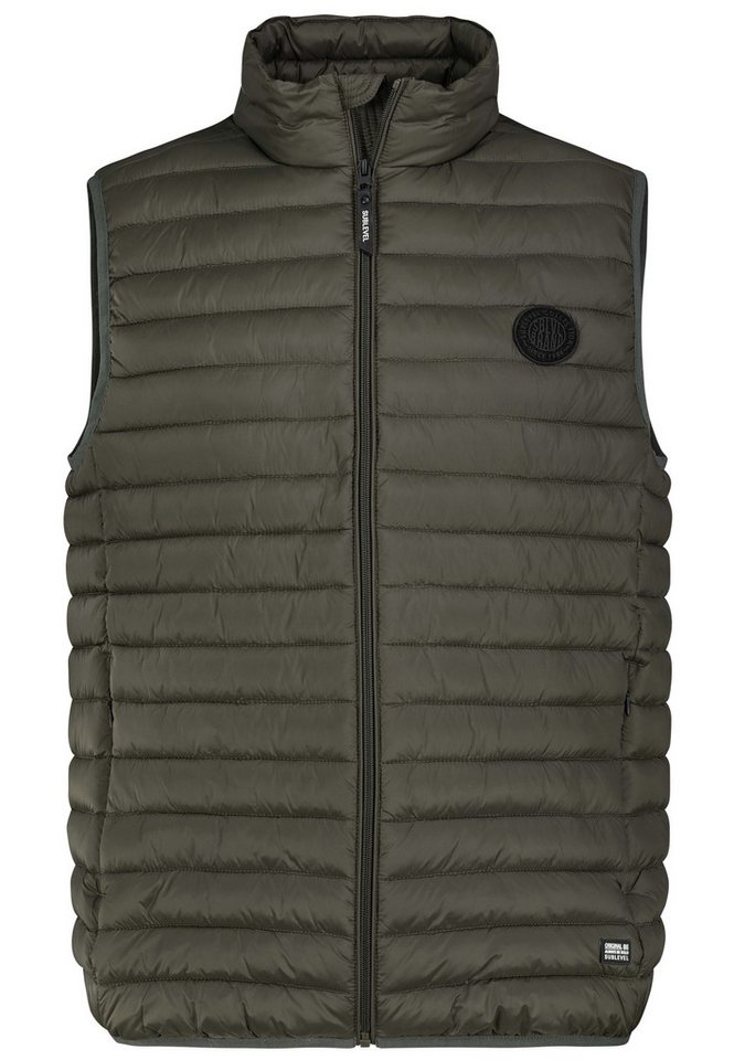 SUBLEVEL Funktionsweste Leichtes, gestepptes Design mit für Herren (1-tlg) Normal Fit Stehkragen Ärmellos Einfarbig wärmend Bild 4