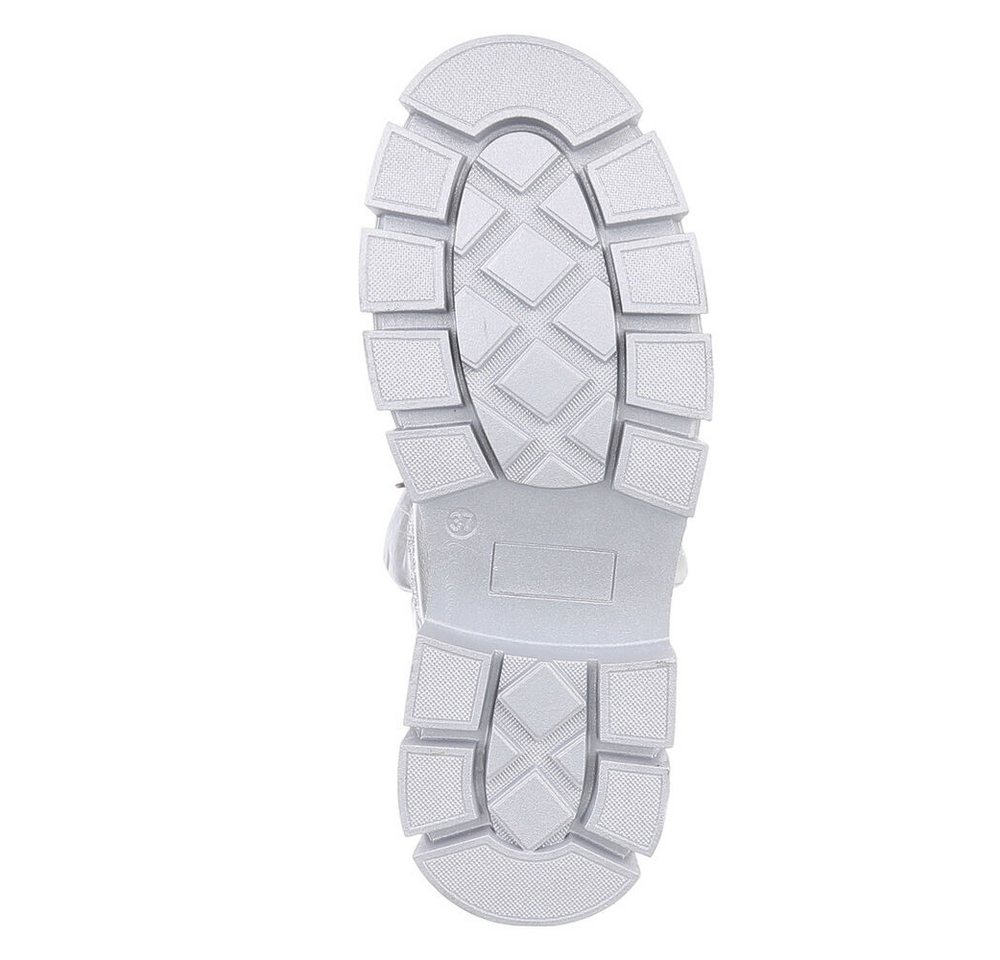 Ital-Design Damen Snowboots Freizeit Snowboots (88489445) Blockabsatz Stiefeletten in Silber Bild 5