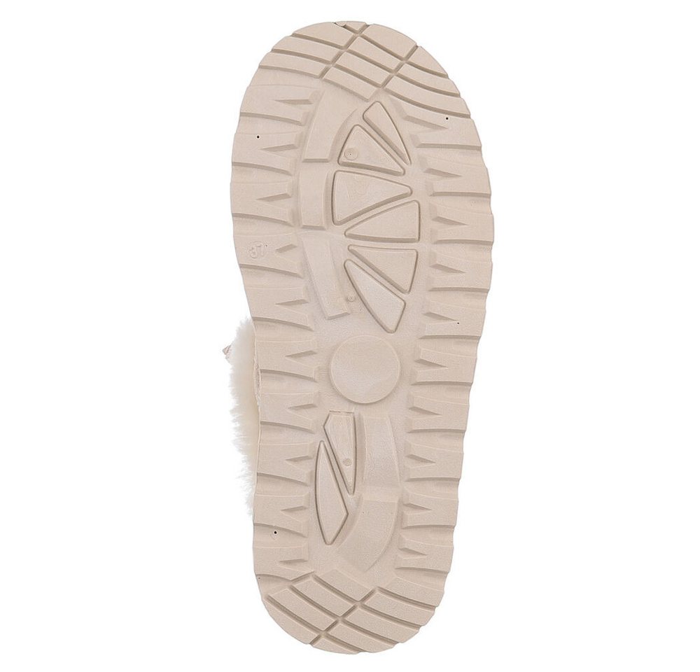 Ital-Design Damen Slipper mit Plateau und Quasten für Freizeitkomfort Snowboots (90542852) Flach Stiefeletten in Beige Bild 4