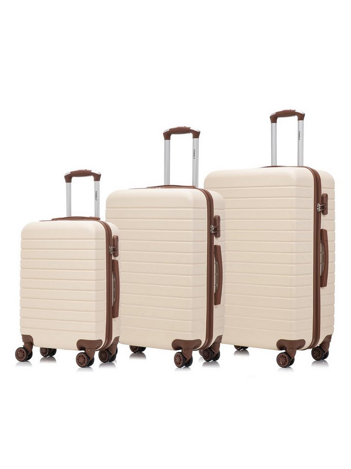 YONSLY Handgepäckkoffer Reisekoffer Trolley Rollkoffer Gepäckset Hartschale für Reisen, 4 Rollen, mit 360° Rollen, Zahlenschloss, ABS-Hartschale und Gummigriff Bild 5