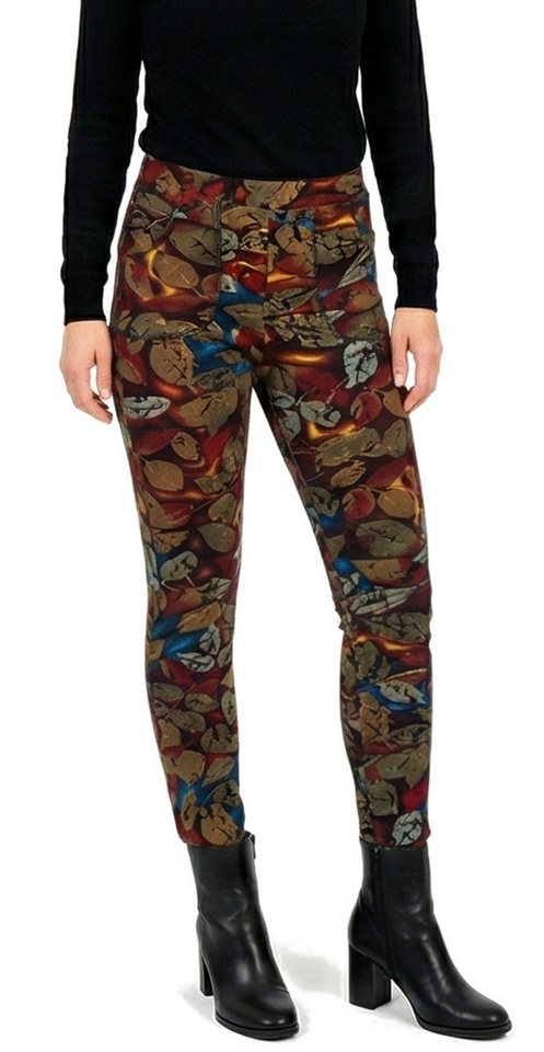 dy_mode Thermohose Damen Thermohose Herbstlaub-Muster Gefütterte Winterleggings Middel Waist, mit Innenfutter, mit elastischem Bund Bild 4
