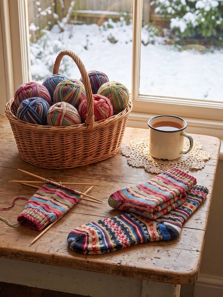Black Snake Thermosocken Warme Wollsocken wie von Oma gestrickt für Damen Herren bunt geringelt (Socken-Set, 2-Paar, Bunt sortiert 39/42) Stricksocken mit 70 % Wolle aus Farbwechselgarn und klassischer Ferse