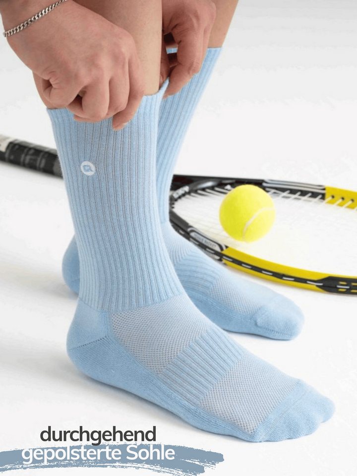 QOLONIA Laufsocken Damen Herren Sportsocken mit Fersenpolster 35-46 (Packung, 4 Paar) ohne Etikett Bild 2