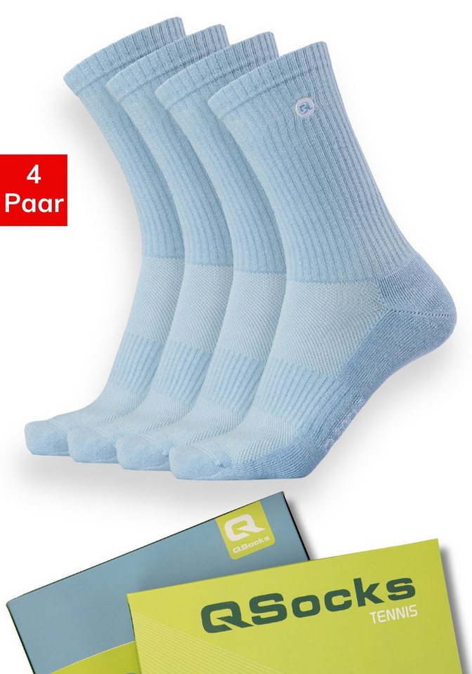 QOLONIA Laufsocken Damen Herren Sportsocken mit Fersenpolster 35-46 (Packung, 4 Paar) ohne Etikett Bild 4
