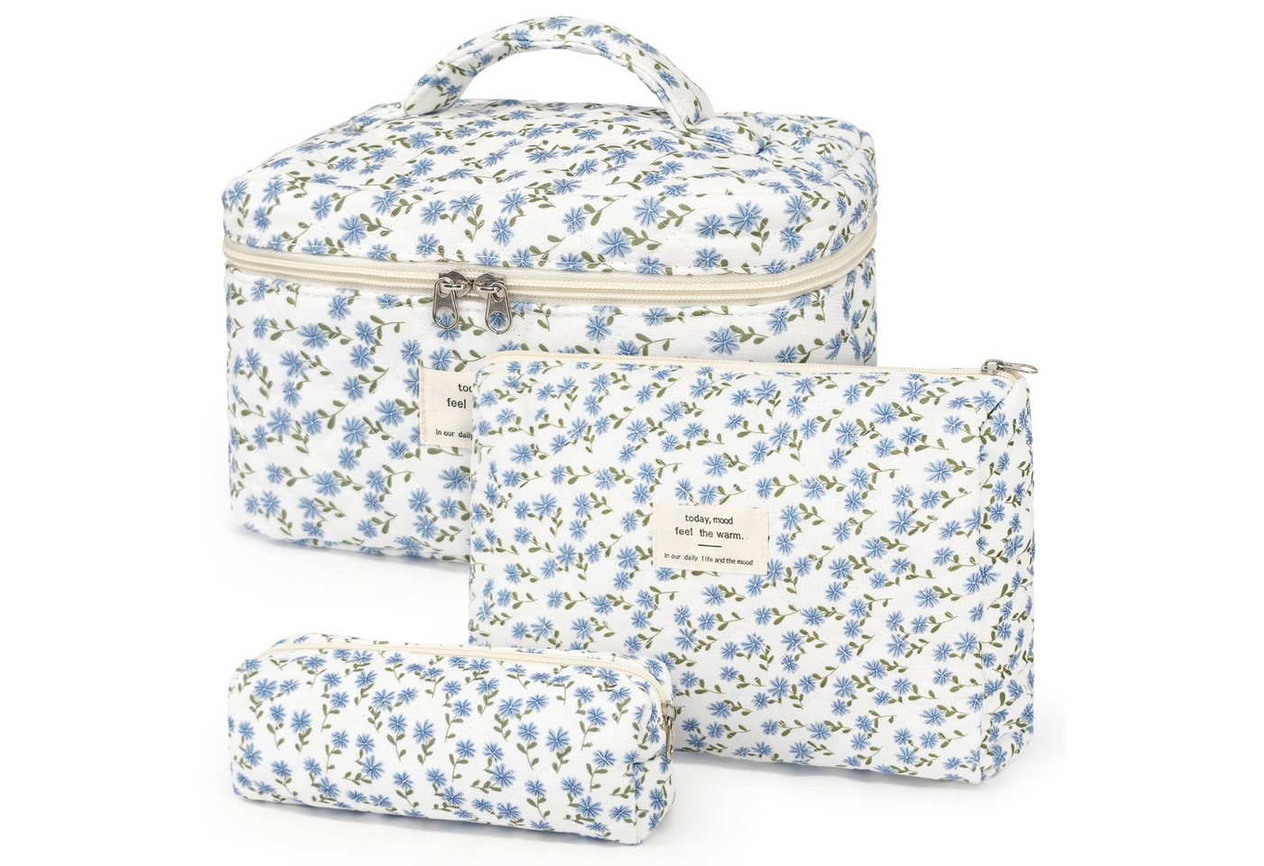 FOUORTUNATE-BEE Kosmetiktasche Kosmetiktaschen 3er Set Damen, Kulturtasche in 3 Größen, Reiseetui für Make-up, Pflege, Schmuck, Pinsel und Kleinteile Bild 4