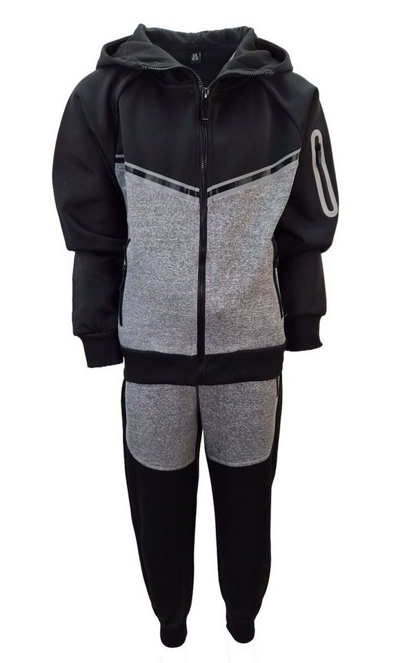 Fashion Boy Trainingsanzug Freizeitanzug 2-teilig – sportlicher Trainingsanzug mit Kapuze JF3668e (Set, Kapuzenjacke und passender Jogginghose)