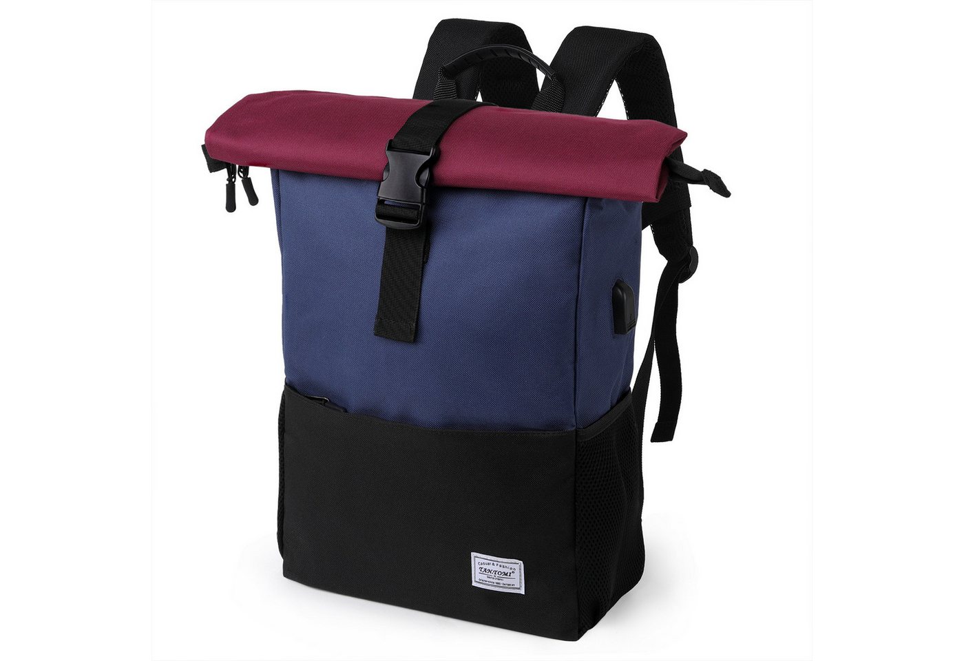 TANTOMI Cityrucksack Rucksack Damen Groß Rucksack Herren Groß Schulrucksack (Arbeitsrucksack viele Fächer mit 15,6" Laptopfach/USB-Anschluss), Unisex Rolltop Rucksack Wasserdicht, Lässiger Backpack Bild 2