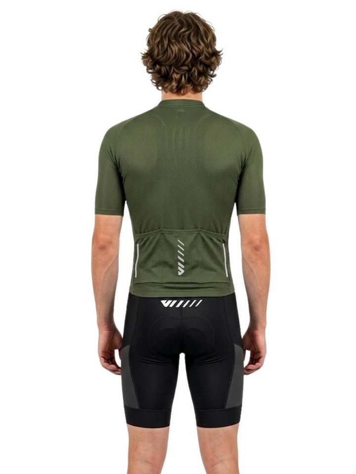 Wulibike Radtrikot Herren Fahrradbekleidungsset mit 3D-Sitzpolster & Cargo-Taschen (2-tlg) Kurzarm Radtrikot + Träger-Fahrradhose für Roadbike