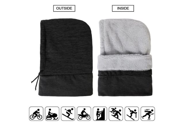 LuxusKollektion Sturmhaube Sturmhaube Balaclava Fleece Winddicht Einheitsgröße A-Schwarz-01