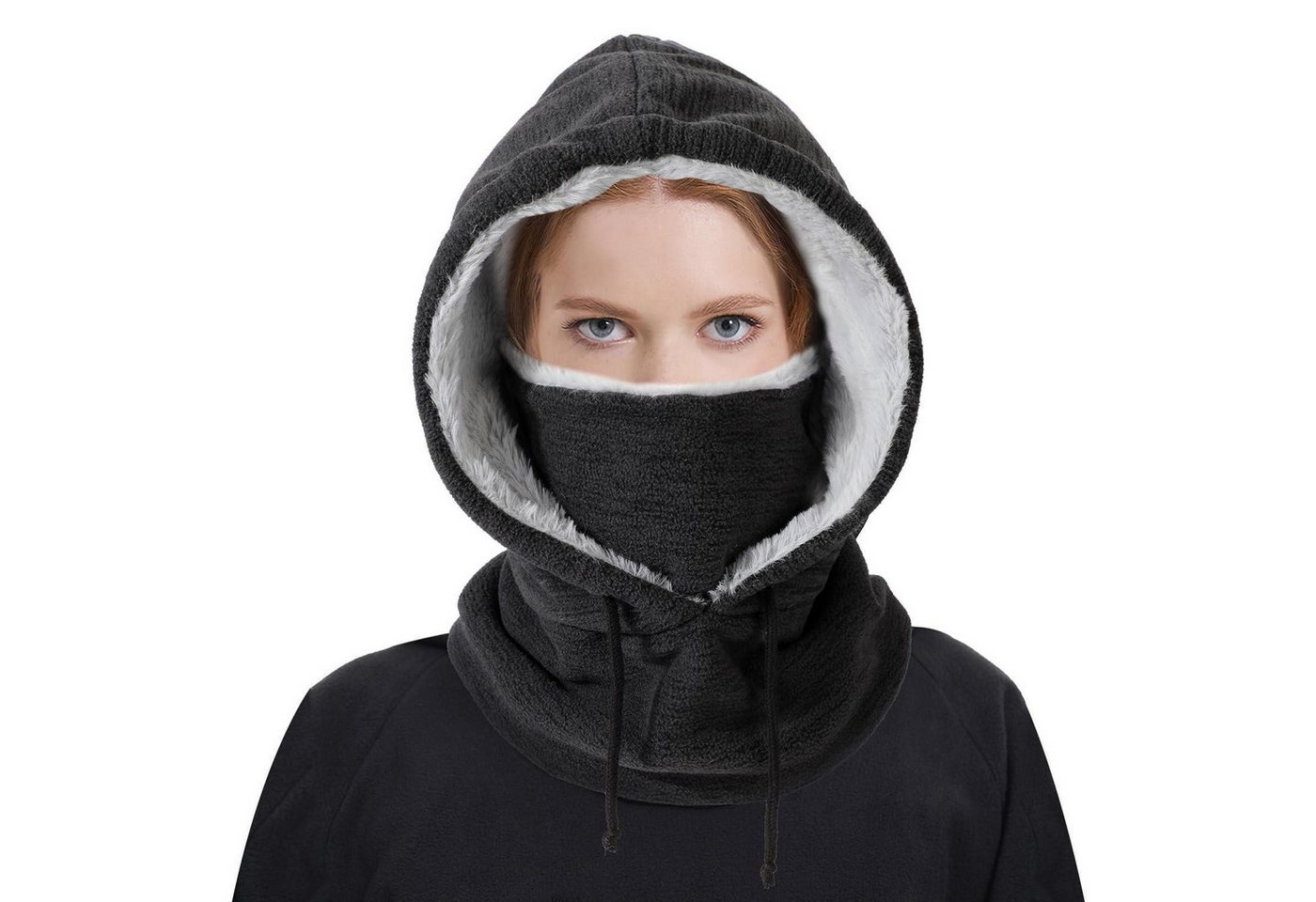 LuxusKollektion Sturmhaube Sturmhaube Balaclava Fleece Winddicht Einheitsgröße A-Schwarz-01 Bild 4