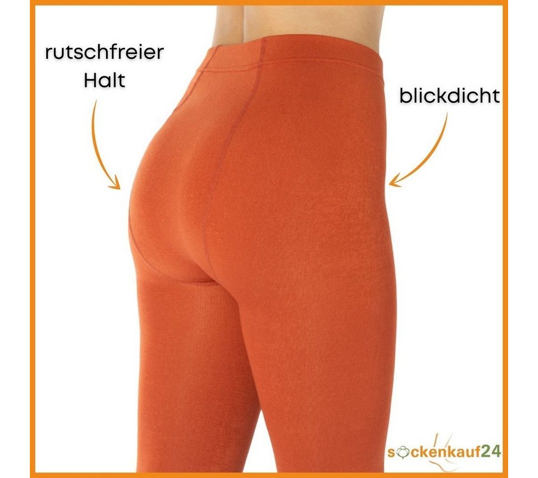 sockenkauf24 Thermoleggings Damen THERMO Leggings mit Innenfleece in vielen Farben (38-40, Kupfer) extra warm Winter Leggings, WP Bild 2