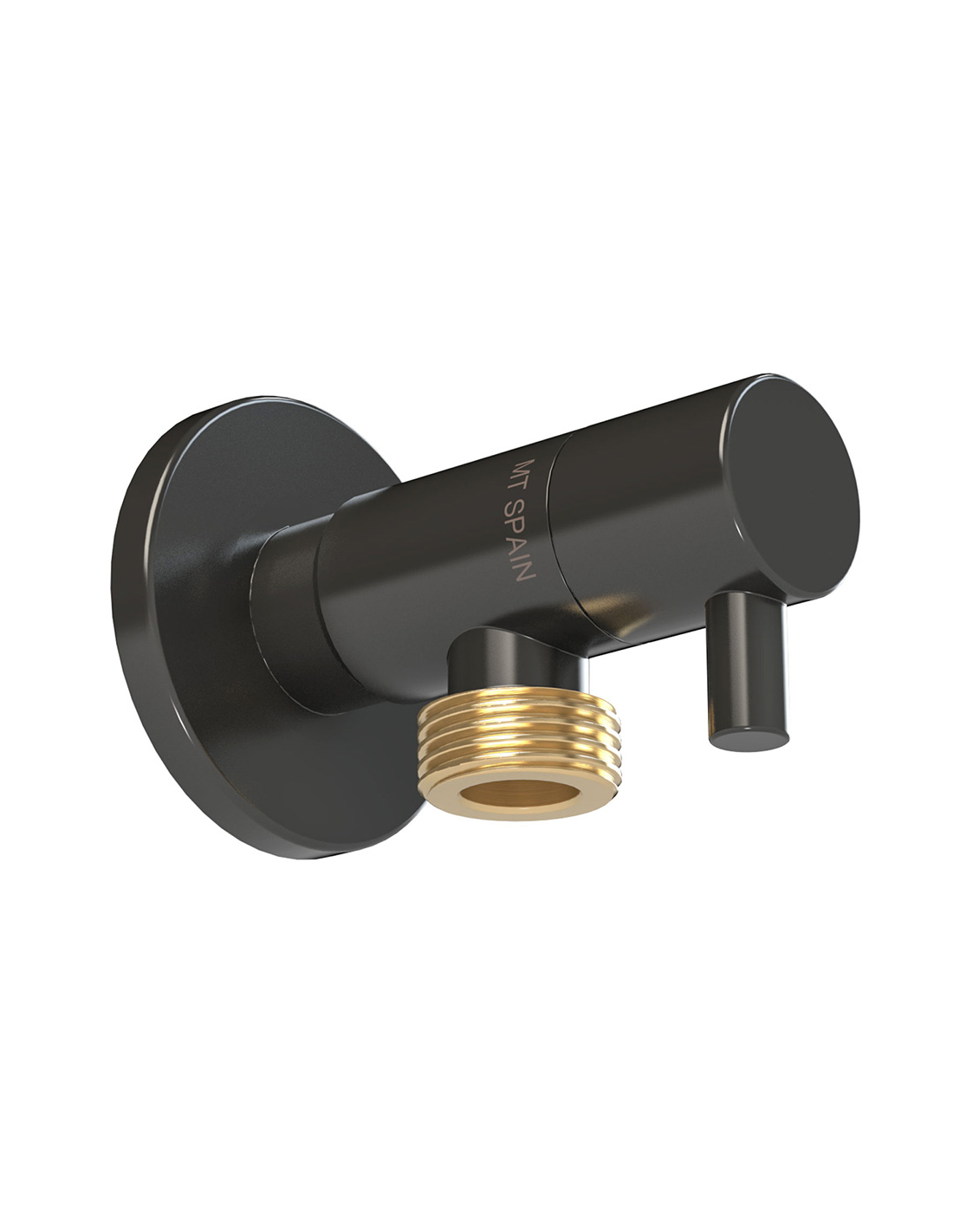 Eckventil Deco Modell Mit Runder Griff, Schwarz, ½ X ½ Zoll