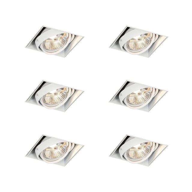 Set Mit 6 Einbaustrahlern Weiß Gu10 Ar70 Trimless - Oneon