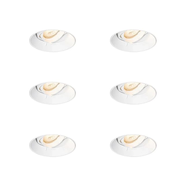 Set Mit 6 Modernen Einbaustrahlern Weiß Gu10 Rund Trimless - Oneon