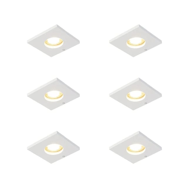 Set Mit 6 Modernen Badezimmer-einbaustrahlern Weiß - Doku