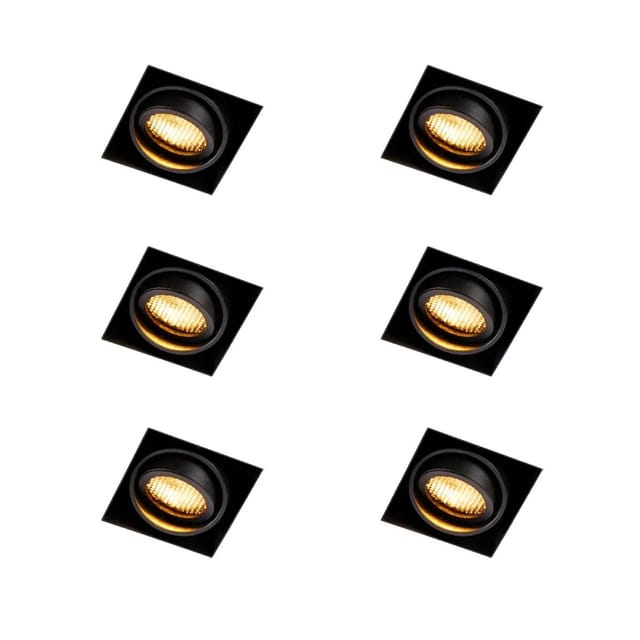 Set Mit 6 Einbaustrahlern Schwarz Verstellbar Rahmenlos - Oneon Honey