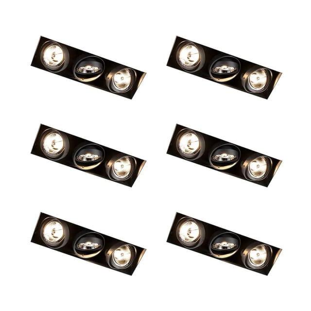 Set Mit 6 Einbaustrahlern Schwarz Gu10 Ar70 Trimless 3-licht - Oneon