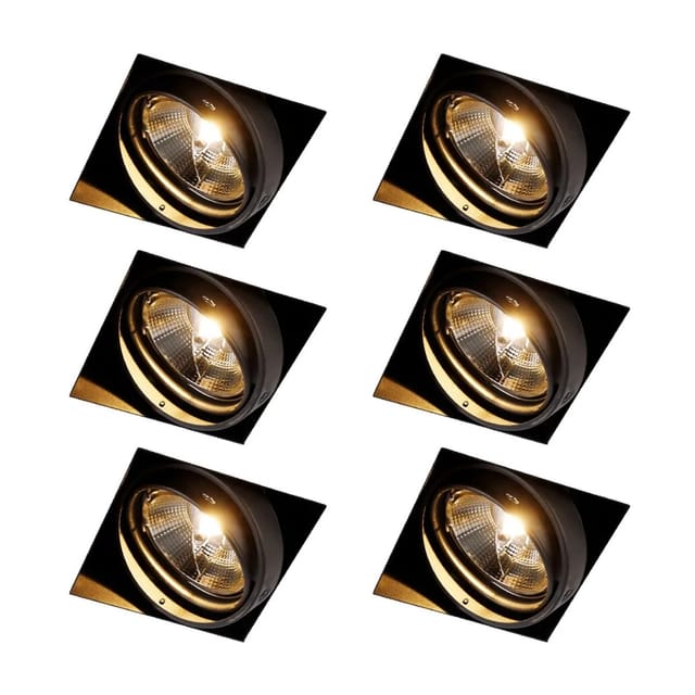 Set Mit 6 Einbaustrahlern Schwarz Gu10 Ar111 Trimless - Oneon