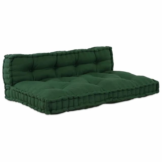 Pallet Sofa Kissen 2 Pcs Grün Stoff Vidaxl