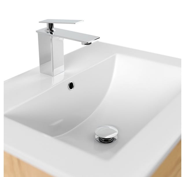 Badmöbel Set 2-teilig, Waschtisch 60cm Breit Mit Waschbecken, In Eiche - Harlingen-02
