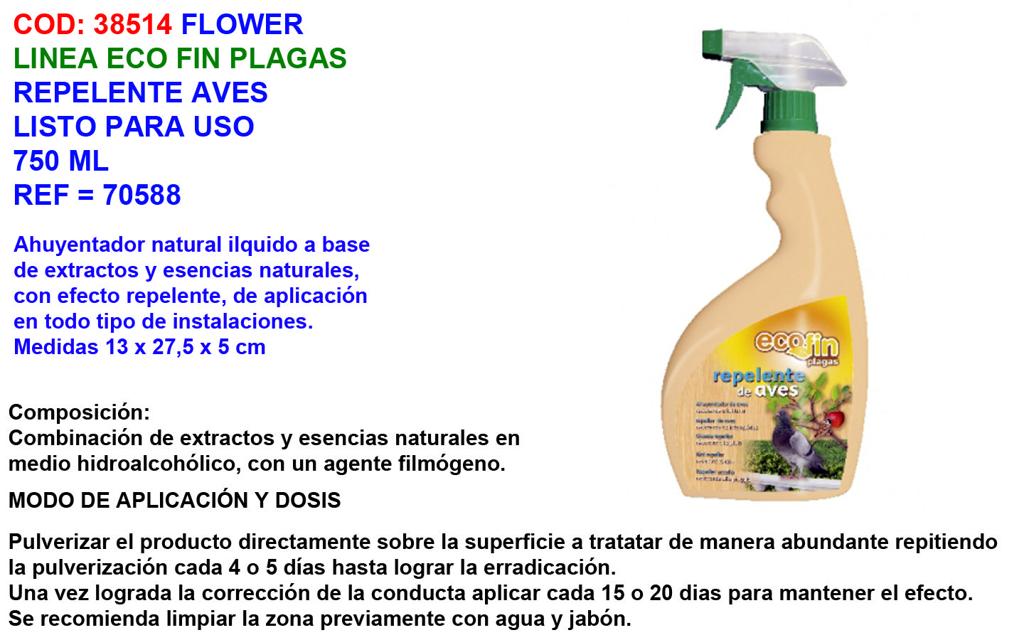Vogelschutzmittel Flower Finstock 750 Ml Fertig Zum Gebrauch