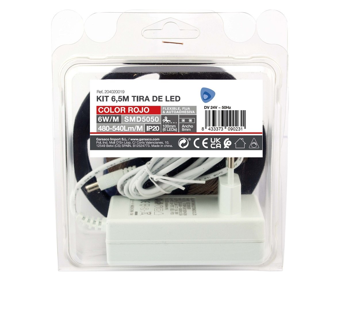 6,5 M Led-streifen-set, 6 W/m, Ip20, Rot, Vorbereitet