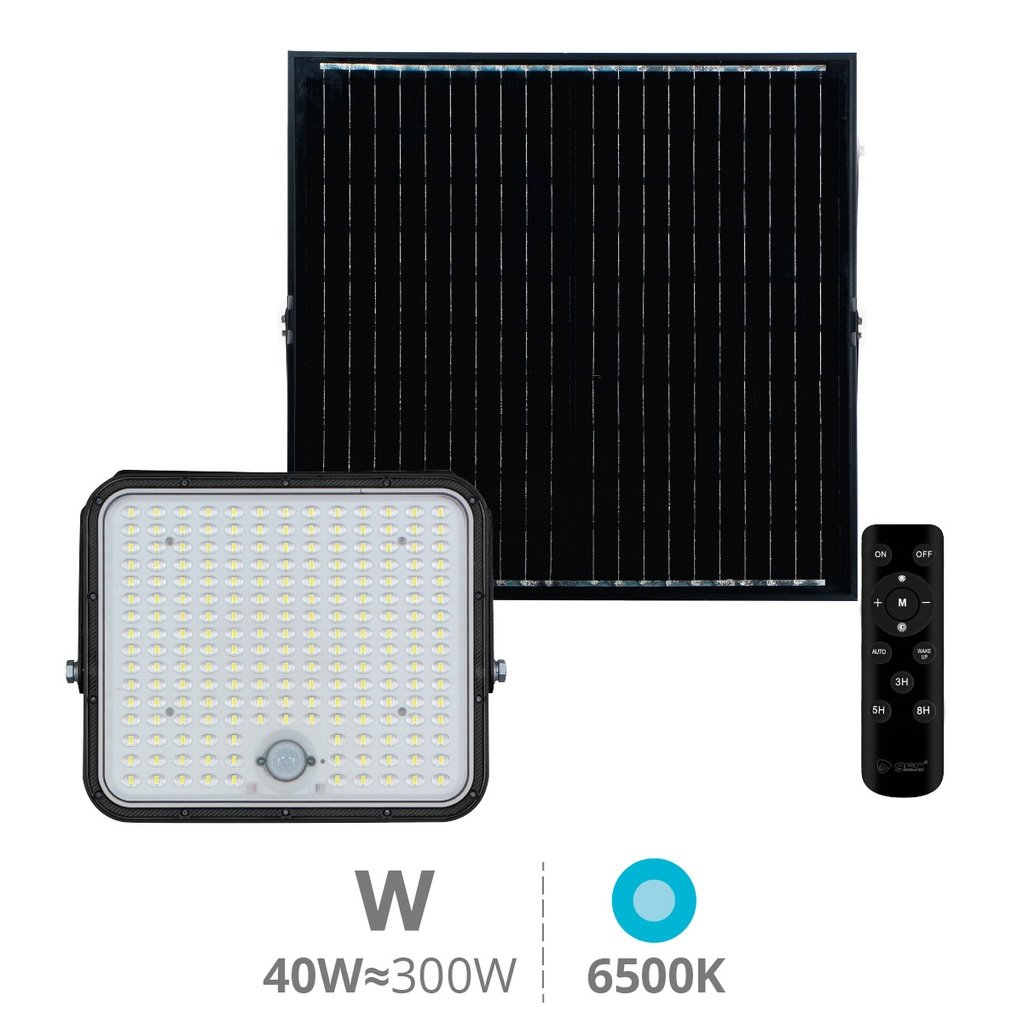 Pamol Led-solarprojektor Mit Bewegungs- Und Dämmerungssensor, 300 W, 6500 K, Ip65, Schwarz