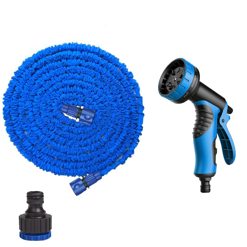 Dehnbarer Gartenschlauch 25ft (7,5m) - Ergonomische Blaue & Schwarze Hebelpistole, Hohe Qualität-lsw
