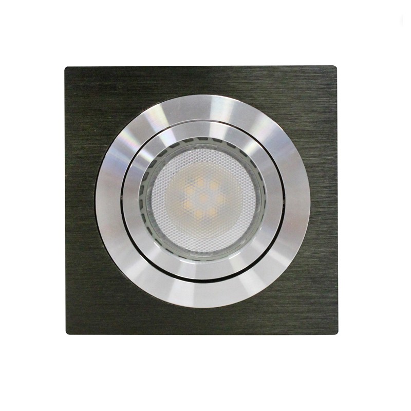 Einbau-led-leuchte Gu10 7w Quadratisch Neigbar Schwarz