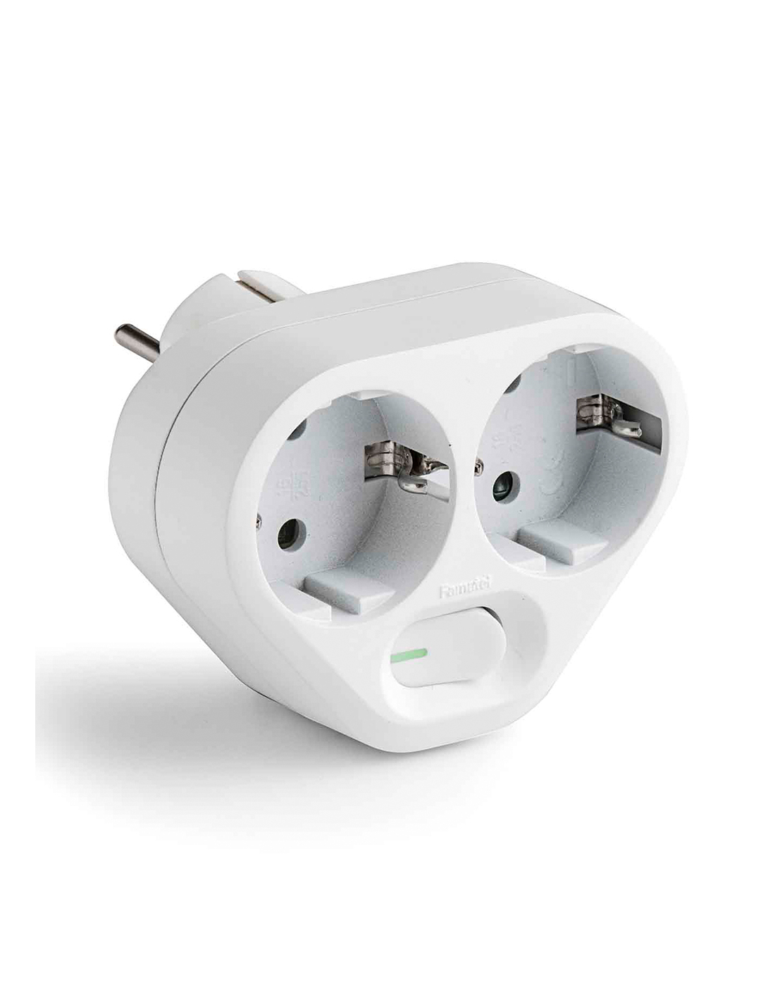 Wandadapter 2-steckdosen Schuko Mit Schalter Ip20 Weiß