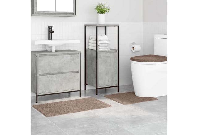 Badematte 3 Pcs Braun 50 X 50 Cm Polypropylen Vidaxl