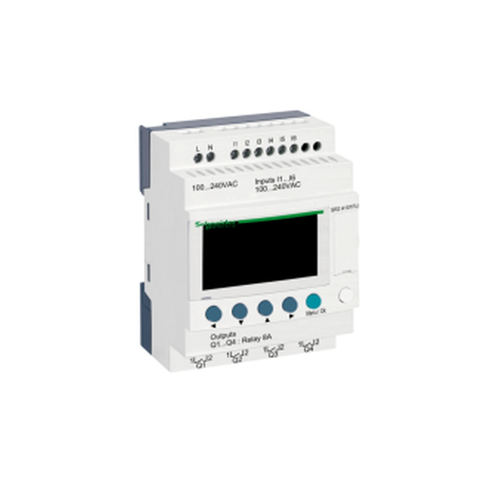 Zelio Kompaktes Smart-relais 100–240 V Ac, 4 Ausgänge, 7 Va, Schutzart Ip20, 10 Jahre Backup