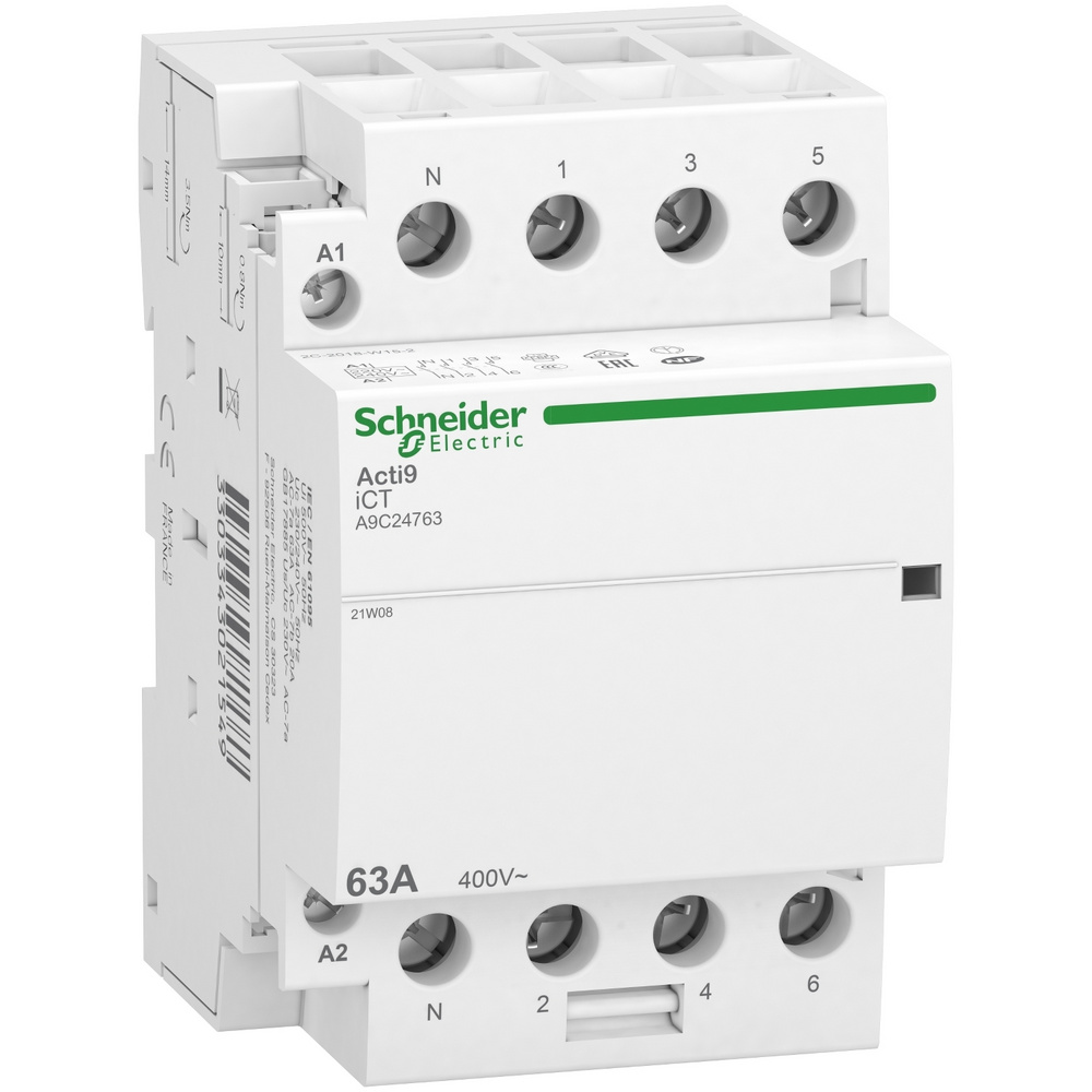 Acti9 Ict 63 A 3p + N-stecker, Fernbedienung Und Ip20 Für Led-beleuchtung